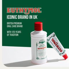 Product image for Euthymol original toothpaste triple pack showing one toothpaste tube and mouthwash bottle