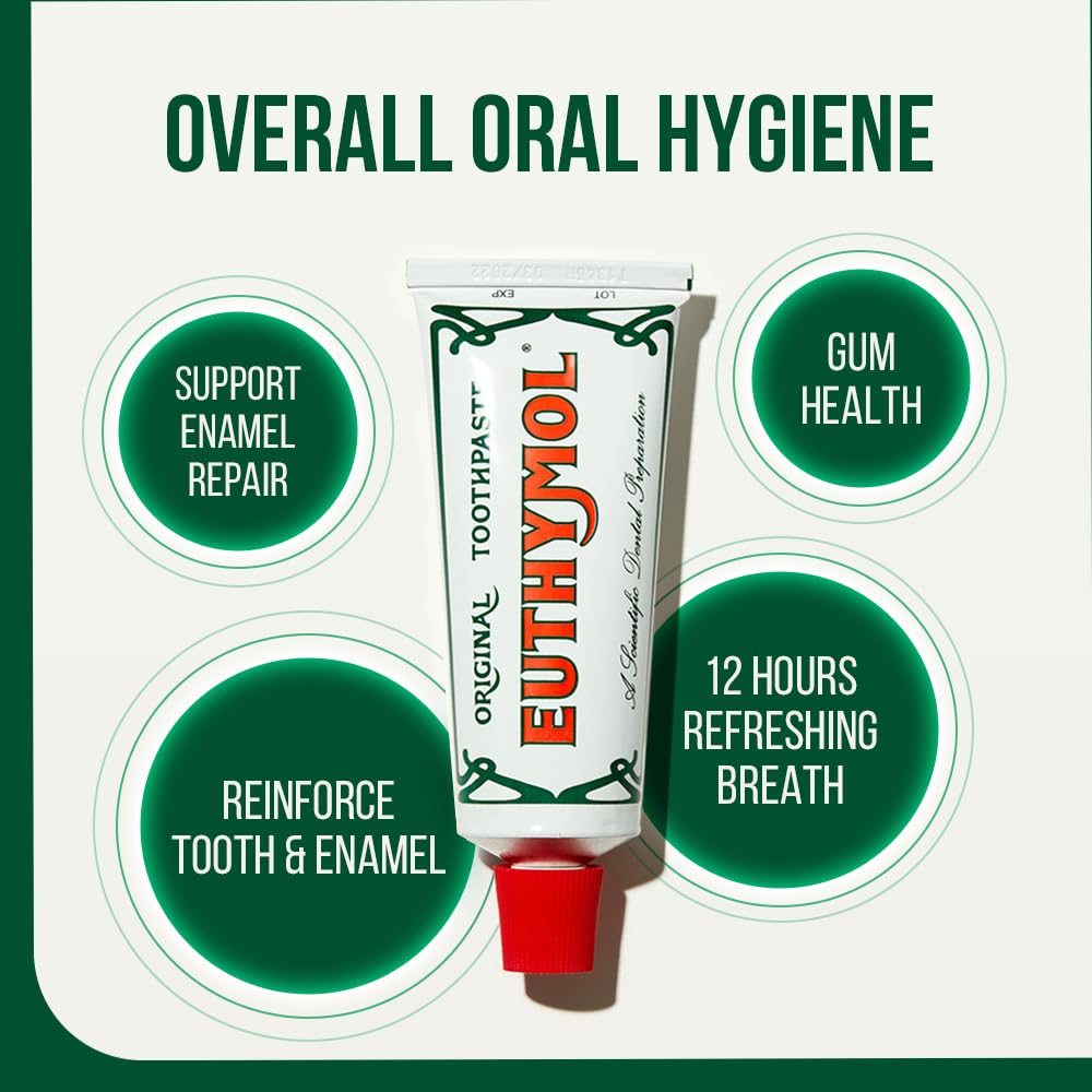 Euthymol original toothpaste triple pack tube with enamel repair gum health and 12 hours refreshing breath