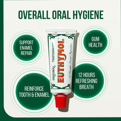 Euthymol original toothpaste triple pack tube with enamel repair gum health and 12 hours refreshing breath