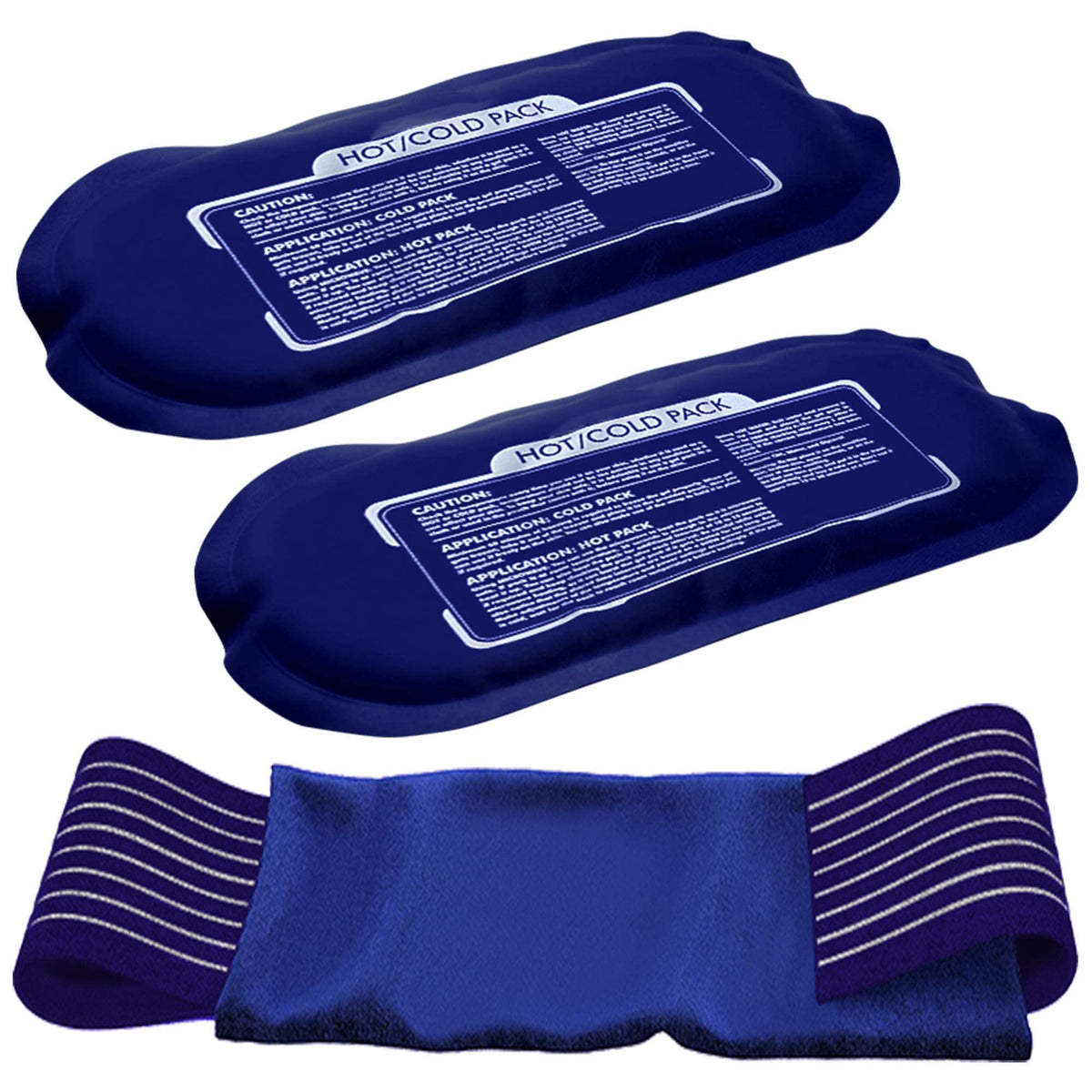Excefore blue hot cold gel packs with wrap strap ice pack for injuries and pain relief