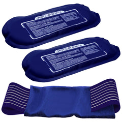 Excefore blue hot cold gel packs with wrap strap ice pack for injuries and pain relief