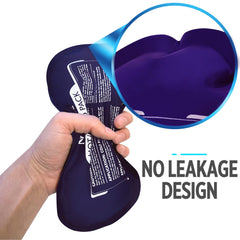 Excefore purple reusable gel ice pack for injuries and pain relief with no leakage design being squeezed