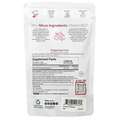 Micro Ingredients, Vitamin B12, Natural Strawberry, 1,000 mcg, 365 Chewable Tablets