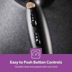 Geepas GH8643 Hair Dryer - 2-Speed & 3 Temperature Settings 2200W | Cool Shot Function For Frizz Free Shine Detachable Cap- 2 Years Warranty