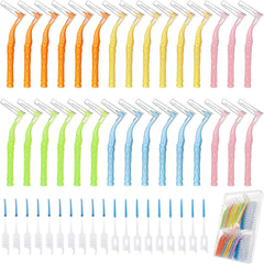 lanjue 230 PCS Braces Brush, interdental Brushes Between Teeth Soft Dental Floss Picks Toothpicks Dental Brush Braces Flossers for Braces Cleaning Kit Tooth Cleaner Tool with case(Bright Colors)