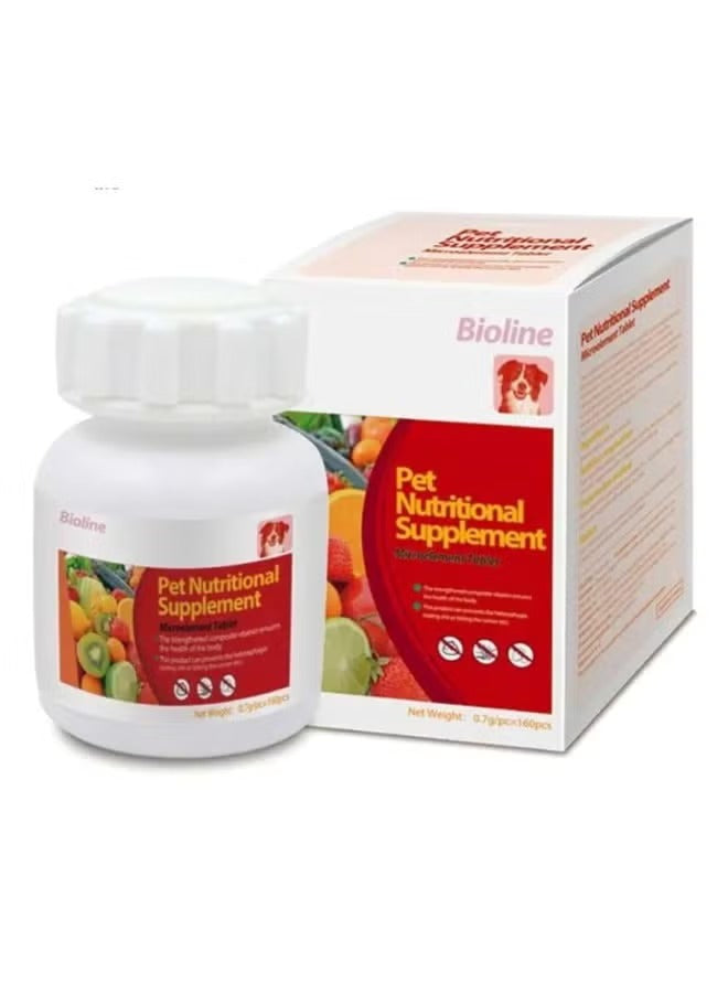 Bioline Pet Nutritional Supplement Microelement Tablets for Dogs – 160 Capsules