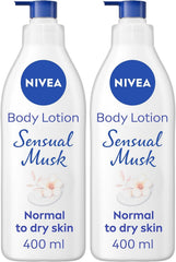 NIVEA Body Lotion Sensual Musk, Musk Scent, Normal to Dry Skin, 2x400ml