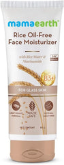 Mamaearth Rice Gel Oil-Free Face Moisturizer With Rice Water, Niacinamide & Aloe Vera | Brightens, Smoothens & Glass like Skin Glow | Lightweight, Non-Sticky & 24-Hour Hydration, for dwey finish, 80g