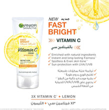 Garnier SkinActive Fast Bright Vitamin C cream tube with lemon graphic