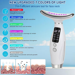 Neck Face Massager, Necomi Face Sculpting tool Multi-Function Face Massager with 7 Color Modes,45±5°C Heat, for Anti-aging, Firming Skin and Neck Lifting (01-01)