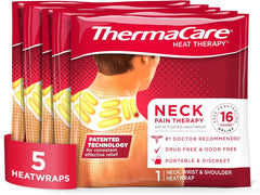 ThermaCare Adhesvie Heat Wraps, Portable Neck & Shoulder Heating Pads & Pain Relief Patches for Sore and Stiff Muscles, HSA/FSA Eligible & Approved, 5 Count