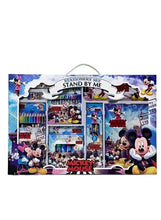 Kids Mickey stationery set in box with space-themed artwork and colorful drawing supplies