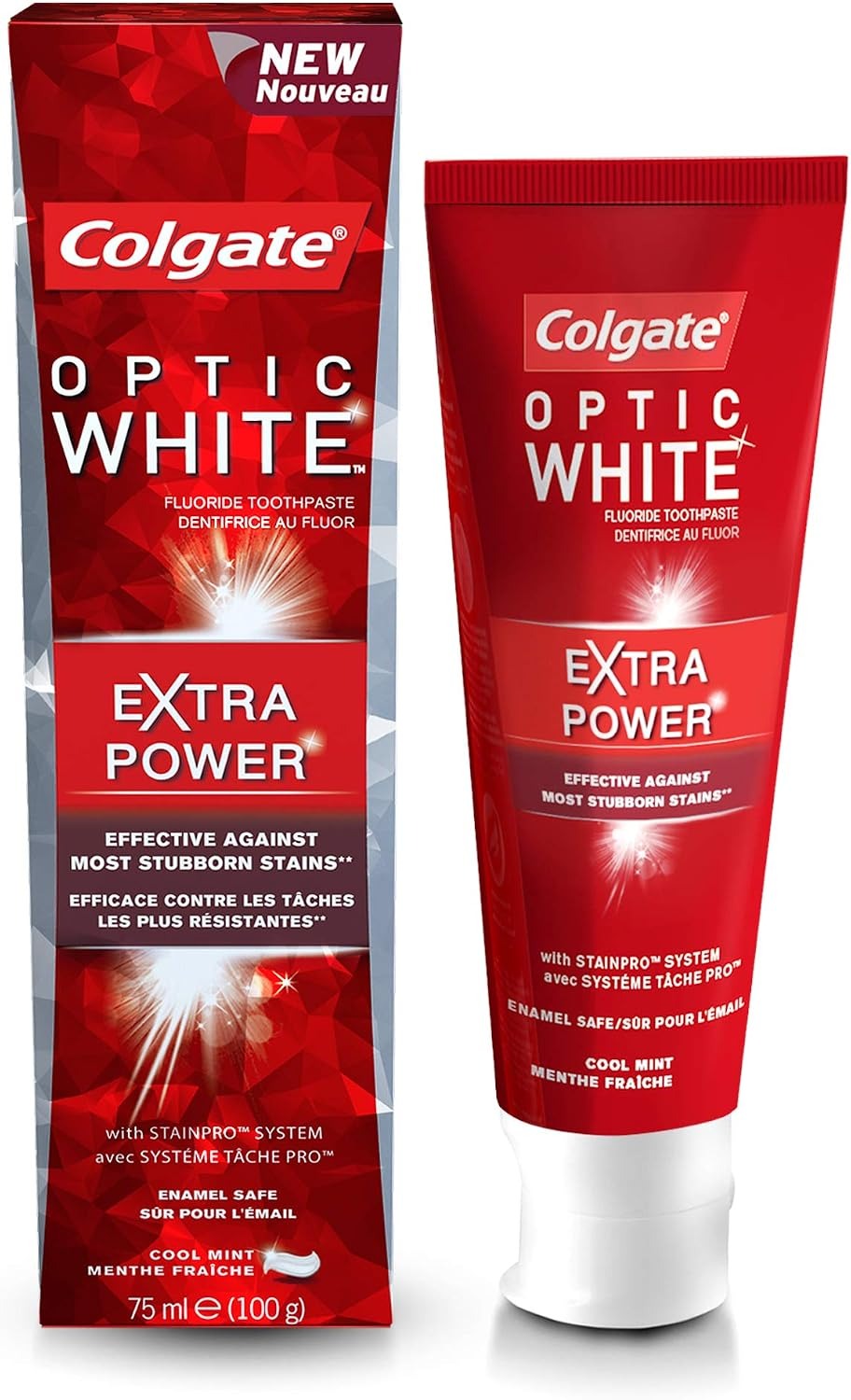 Colgate Optic White Extra Power Whitening Toothpaste, 75ml