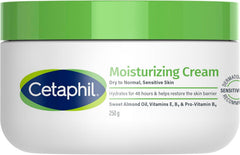 Cetaphil Moisturizing Cream | Face & Body | Men & Women | Dry to Normal Sensitive Skin | Non-Comedogenic | Vit B5, Niacinamid & Panthenol | Unscented | 250g | Dermatologist recommended