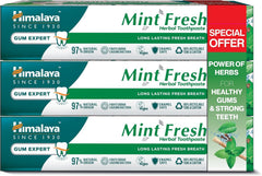 Himalaya Since 1930 Mint Fresh Herbal Toothpaste Prevent Mouth Odour & Ensure Long-Lasting Fresh Breath -3 X 100ml