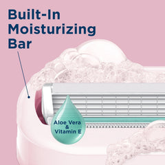 Intuition Value Pack Razor for Women 2 in 1 Lathers and Shaves in One Step with Organic Aloe Vitamin E Shea Butter Coconut Milk Almond Milk and Pomegranate Extract 1 Handle 4 Refills