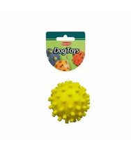 Yellow spiked dog toy ball with thick points, Ø11 cm