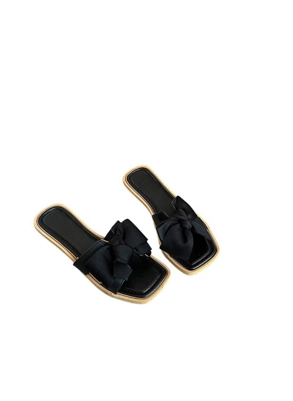 Huitich black sandals featuring a stylish bow design perfect for fairy style wedge sandals look