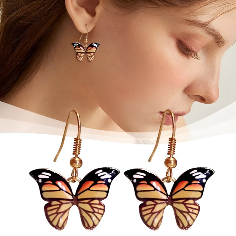 Huitich 5 piece dangle earrings for women featuring butterfly design in gold tones