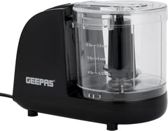 Geepas 350 ml Multi Chopper- GMC42028/ 100 W, Compact Multi-Purpose Chopping Machine, Mincing Function, Coarse and Fine/Suitable for Vegetables, Fruits, Meat/Black, 2-Year Warranty