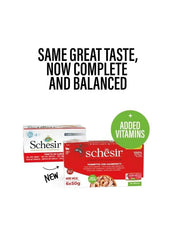 Schesir Complete & Balanced Nutrition Cat Wet Food in Jelly – Tuna with Shrimp, 6×50g