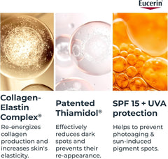 Eucerin Hyaluron Filler + Elasticity Anti-Aging Face Day Cream with Hyaluronic Acid & Collagen, UVA & UVB Sun Protection SPF 15, Plumps up Deep Wrinkles & Improves Elasticity, For All Skin Types, 50ml