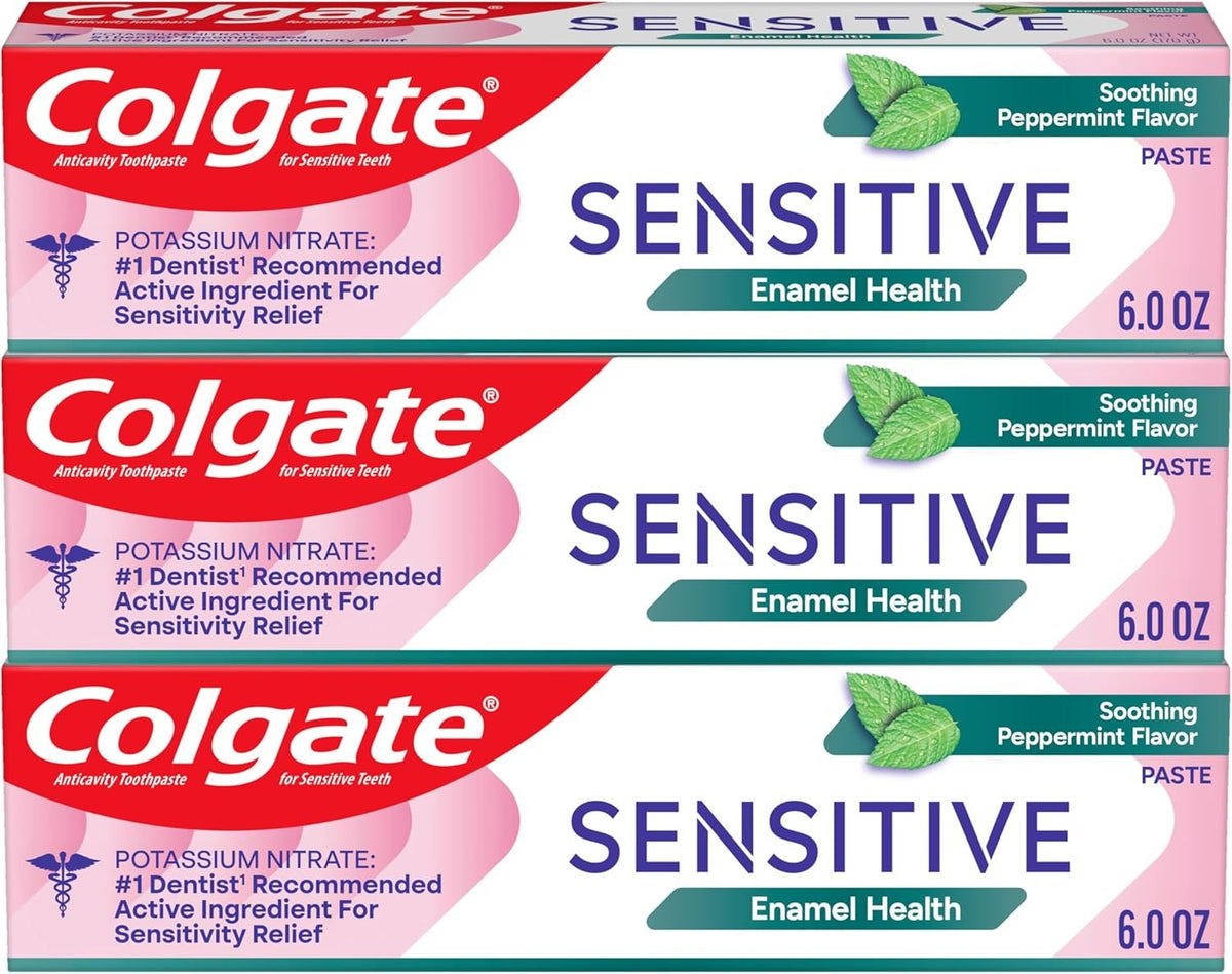 Colgate Sensitive Toothpaste with Whitening, Prevent and Repair, 6 Ounce, 3 Pack