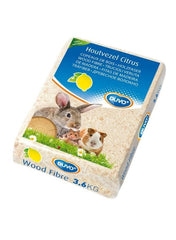 Duvo wood fibre bedding bag, Citrus scent, 3.6 kg, with rabbit and rodent graphics