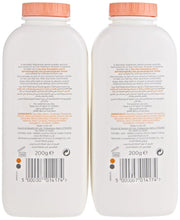Femfresh re-balance powder twin pack, back labels and 200g markings on two bottles