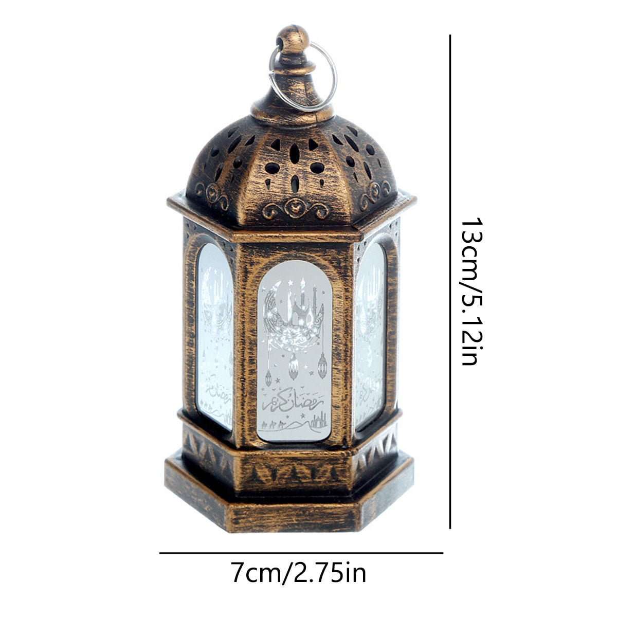 Huitich Ramadan LED lantern decoration with festive lantern light assorted colors in vintage bronze finish