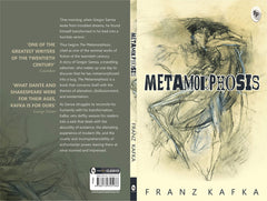 Order Metamorphosis English edition book cover by Franz Kafka with abstract drawing of a human figure in distress