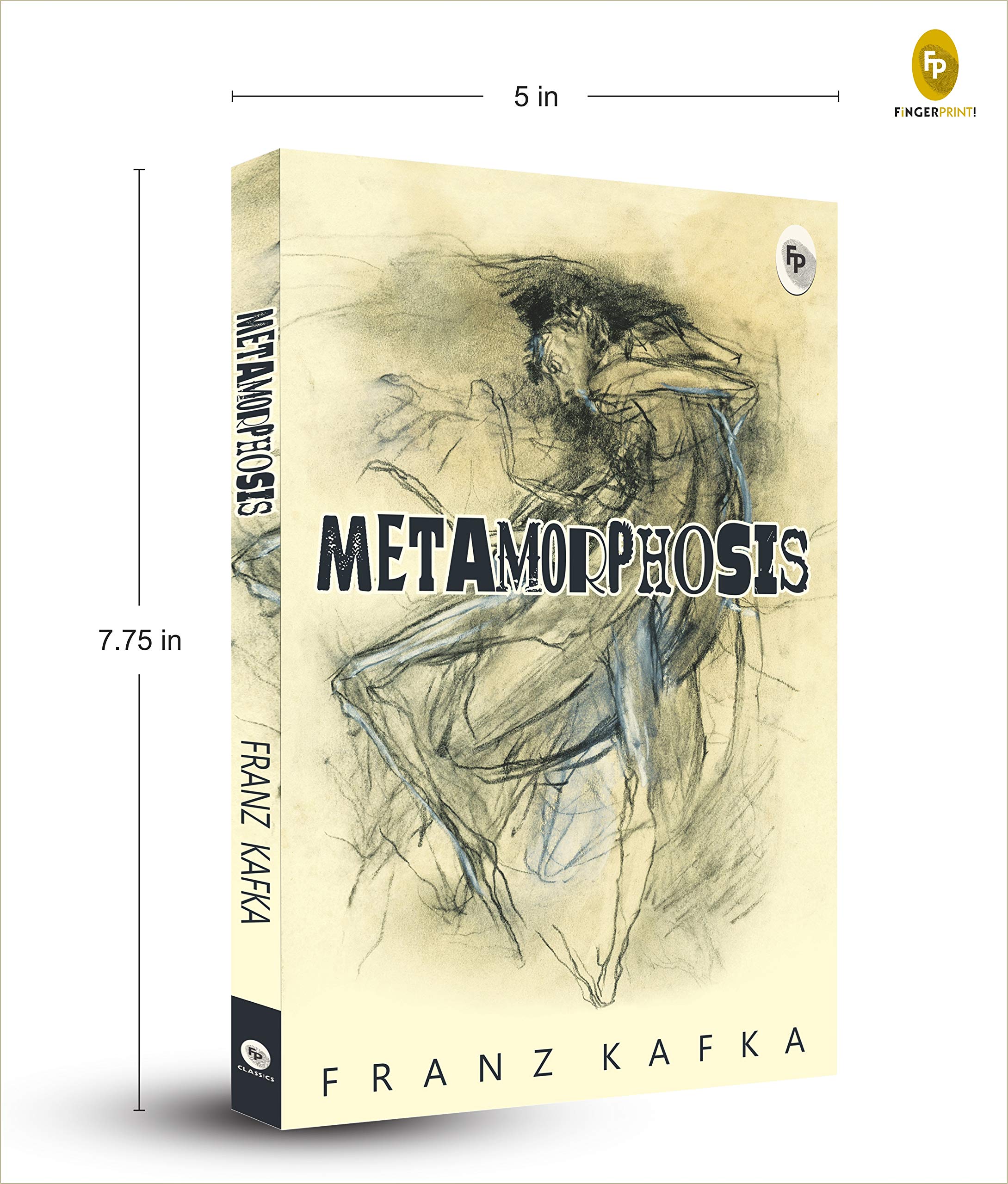 Order Metamorphosis English edition book by Franz Kafka with abstract sketch cover art