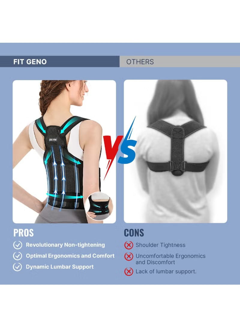 Rock Pow back brace posture corrector for men and women with ergonomic design and dynamic lumbar support