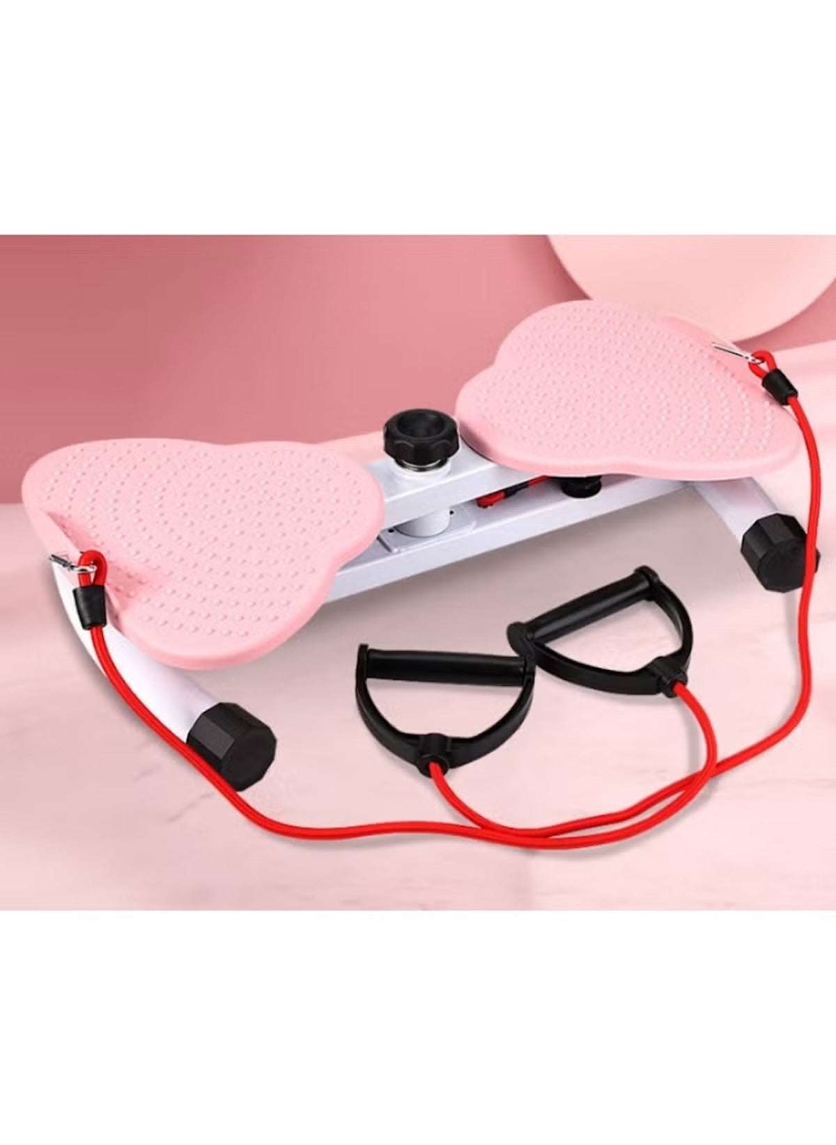 Huitich 360 degree waist twister with resistance bands in pink and black for fitness workouts