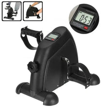 Compact exercise bike pedal with digital display, black, for legs and arms