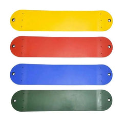 Colorful flexible swing seat for kids in red, yellow, blue, and green for outdoor playsets