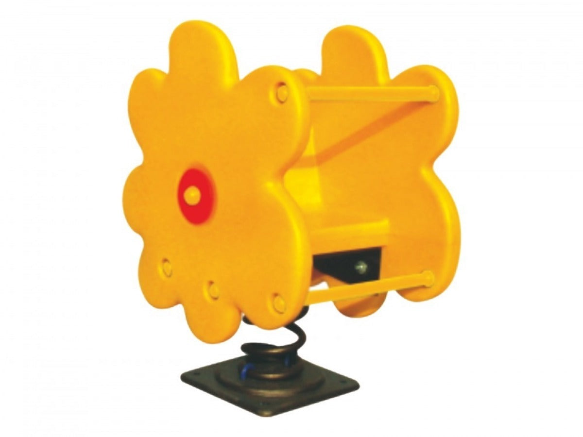 Huitich flower shape rocking toy for kids in bright yellow for outdoor playtime fun