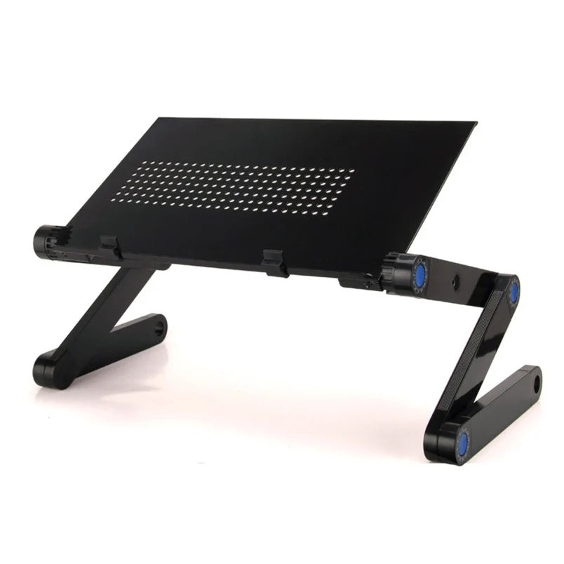 Huitich foldable laptop desk with mouse stand in black adjustable metal design