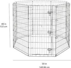 Huitich foldable metal dog playpen with octagonal design and secure latch gates for indoor or outdoor use