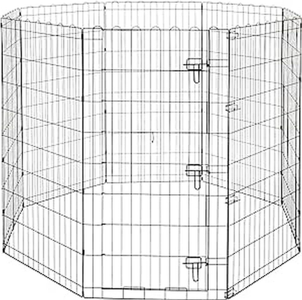 Huitich foldable metal dog playpen with multiple panels for safe and secure pet playtime