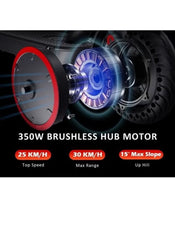 Huitich foldable scooter 30km range with 350W brushless hub motor and 25 km per hour top speed