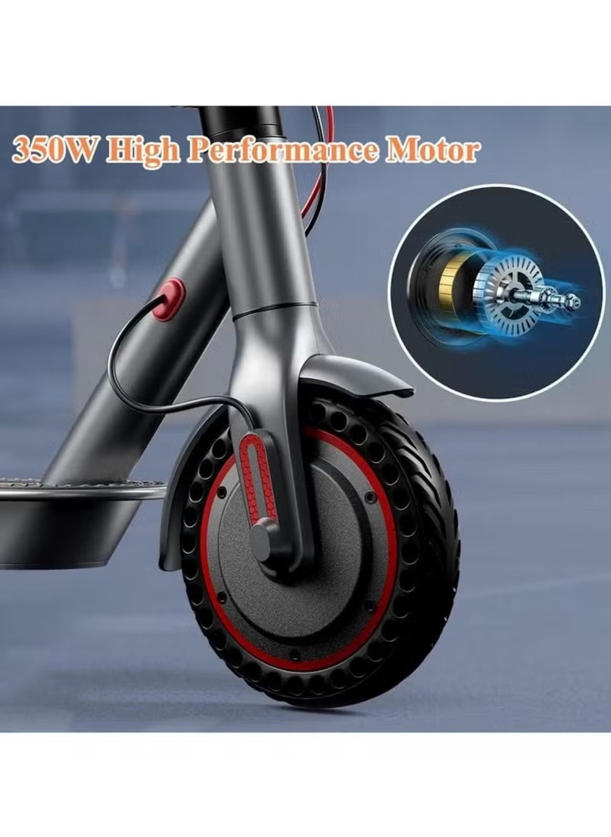 Huitich foldable scooter 30km range with 350W high performance motor and durable front wheel