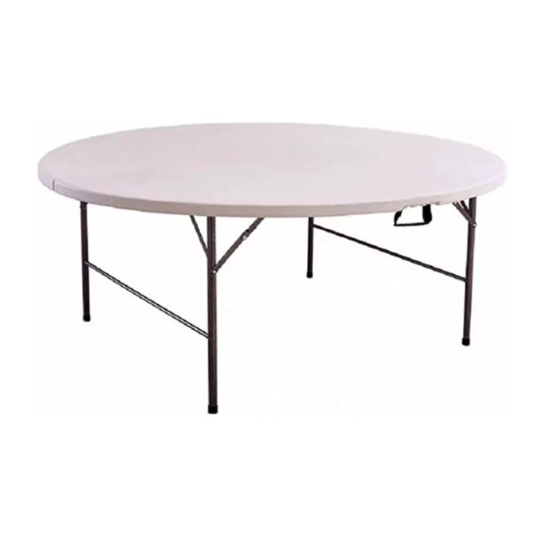 Huitich round camping table with foldable metal legs foldable study table for home use