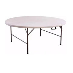 Huitich round camping table with foldable metal legs foldable study table for home use