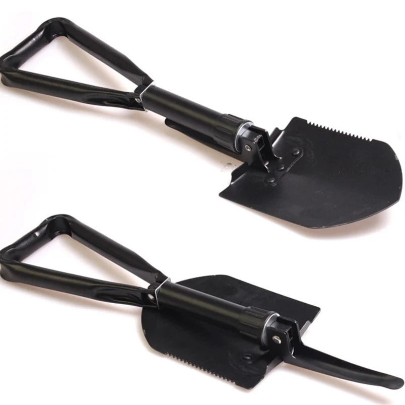 Huitich foldable survival shovel with black metal blade and handle for outdoor use