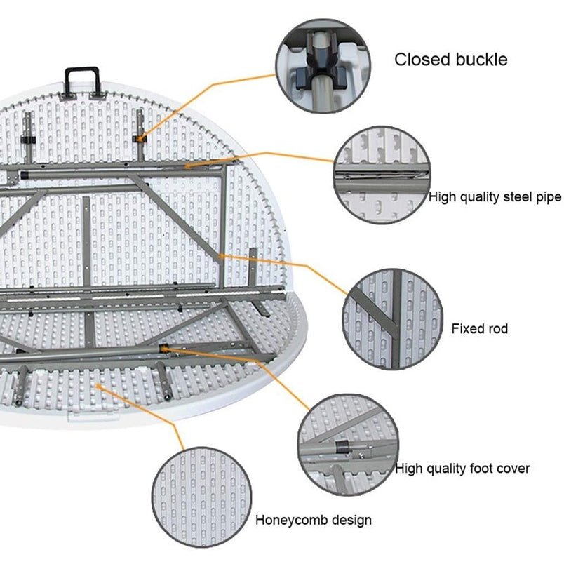 Folding Round Table: Your Portable Solution for Study, Dining, Parties, and Picnics - Mumzar.com
