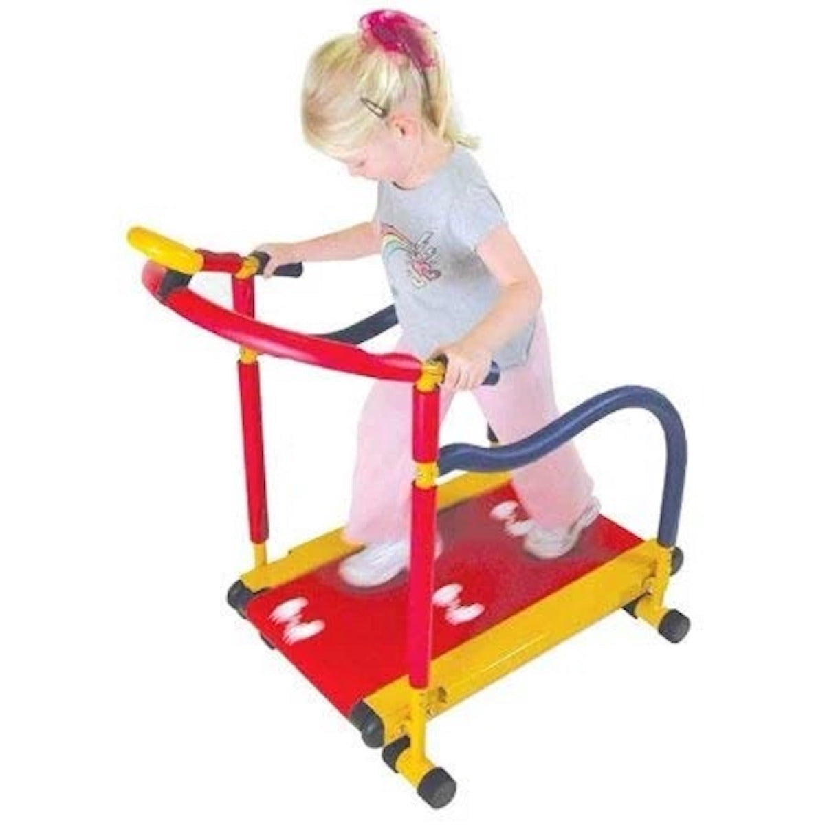 Child-Friendly Huitich Folding Treadmill for Home with Safety Handrails and Colorful Design