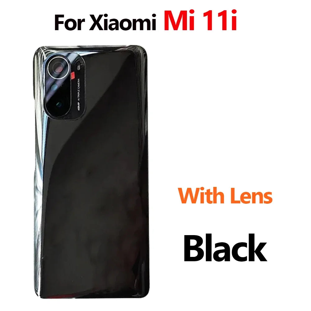 Mumzar Xiaomi Mi 11i battery back cover glossy black replacement with camera lens