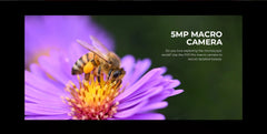 FOSSiBOT F101 PRO smartphone UAE showing 5MP macro camera sample with bee on purple flower close up