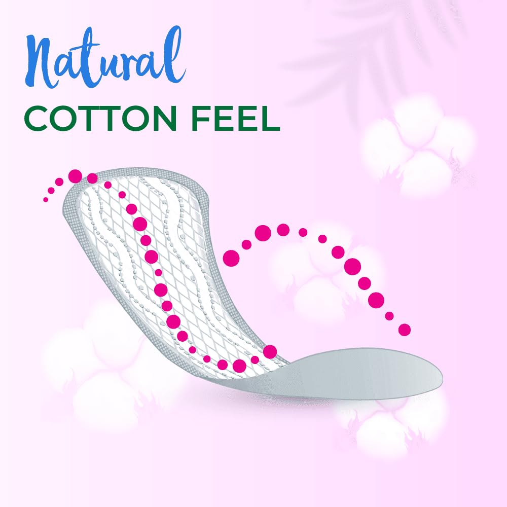 Freshdays daily liners natural cotton feel panty liner illustration showing breathable absorbent core